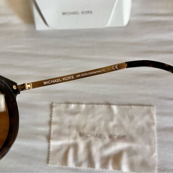 Michael Kors Tortoise Sunglasses with Gold Accents round brown lens rx - Picture 4 of 6